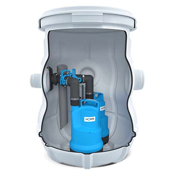 Station de relevage double encastrée dans le sol, eaux sans matières fécales – 0,17 kW – 230 V – 7 m – 6,5 m³/h – modèle UFT100 C140
