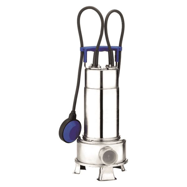 Pompe submersible eaux usées à roue vortex inox – 0,55 kW – 230 V – 8,8 m – 14,4 m³/h – avec flotteur – résistante aux huiles