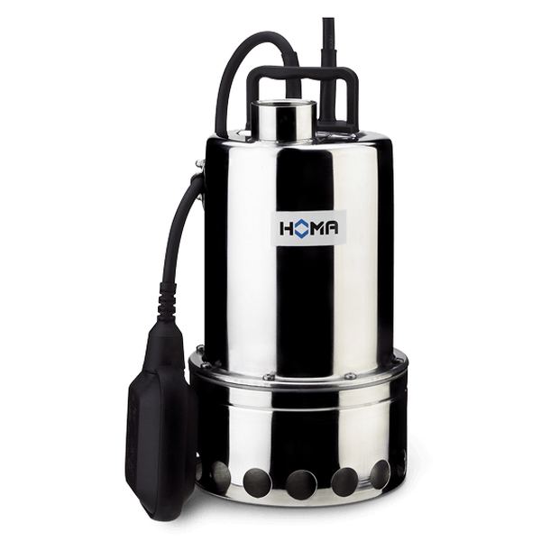 Pompe submersible eaux usées à roue vortex inox – 1,1 kW – 230 V – 12 m – 25 m³/h – avec flotteur