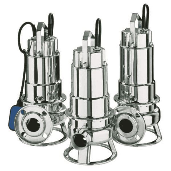Pompe submersible eaux usées à roue vortex inox – 1,1 kW – 230 V – 11,4 m – 36 m³/h – résistante aux huiles