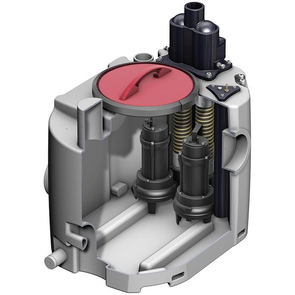 Station de relevage double, eaux sans matières fécales – 1,1 kW – 230 V – 11,6 m – 25,9 m³/h